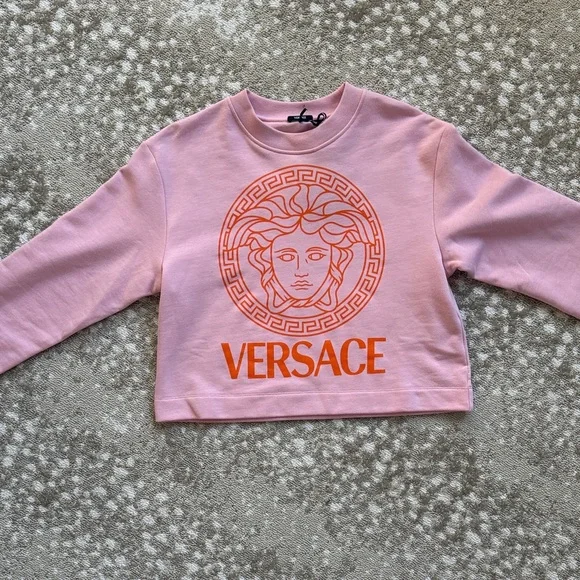 Versace Pink and Orange Crew Neck Sweatshirt Sz 38 (fits XS/S) - Picture 1 of 6